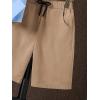 imageFloerns Boys Two Piece Outfit Button Front Shirt Top with Drawstring Shorts SetBlue and Brown