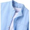 imageFloerns Boys Two Piece Outfit Button Front Shirt Top with Drawstring Shorts SetBlue and Brown