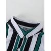 imageFloerns Boys Two Piece Outfit Button Front Shirt Top with Drawstring Shorts SetGreen