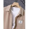 imageFloerns Boys Two Piece Outfit Button Front Shirt Top with Drawstring Shorts SetKhaki