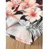 imageFloerns Boys Two Piece Outfit Button Front Shirt Top with Drawstring Shorts SetRed Floral