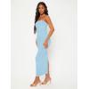 imageFloerns Womens Solid Strapless Sleeveless Bandeau Tube Top Bodycon Maxi DressLight Blue