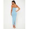 imageFloerns Womens Solid Strapless Sleeveless Bandeau Tube Top Bodycon Maxi DressLight Blue