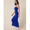 imageFloerns Womens Solid Strapless Sleeveless Bandeau Tube Top Bodycon Maxi DressRoyal Blue