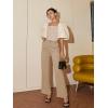 imageFloerns Womens Square Neck Puff Short Sleeve Elegant Blouse Crop TopChampagne