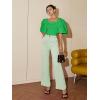 imageFloerns Womens Square Neck Puff Short Sleeve Elegant Blouse Crop TopGreen