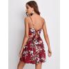 imageFloerns Womens Boho Floral Print Twist Front Cami A Line Mini DressBurgundy Flower