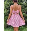 imageFloerns Womens Boho Floral Print Twist Front Cami A Line Mini DressDusty Pink Multi