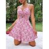 imageFloerns Womens Boho Floral Print Twist Front Cami A Line Mini DressDusty Pink Multi