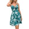 imageFloerns Womens Boho Floral Print Twist Front Cami A Line Mini DressFloral Dark Green