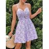 imageFloerns Womens Boho Floral Print Twist Front Cami A Line Mini DressMauve Purple