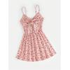 imageFloerns Womens Boho Floral Print Twist Front Cami A Line Mini DressPastel Pink