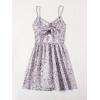 imageFloerns Womens Boho Floral Print Twist Front Cami A Line Mini DressPurple