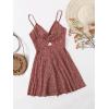 imageFloerns Womens Boho Floral Print Twist Front Cami A Line Mini DressRedwood