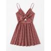 imageFloerns Womens Boho Floral Print Twist Front Cami A Line Mini DressRedwood