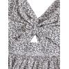 imageFloerns Womens Boho Floral Print Twist Front Cami A Line Mini DressWhite Black Floral