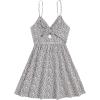 imageFloerns Womens Boho Floral Print Twist Front Cami A Line Mini DressWhite Black Floral