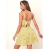 imageFloerns Womens Boho Floral Print Twist Front Cami A Line Mini DressYellow