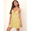 imageFloerns Womens Boho Floral Print Twist Front Cami A Line Mini DressYellow