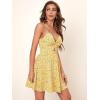 imageFloerns Womens Boho Floral Print Twist Front Cami A Line Mini DressYellow