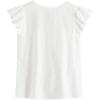imageFloerns Womens Floral Embroidered V Neck Ruffle Cap Sleeve Peplum Blouse TopA White
