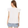 imageFloerns Womens Floral Embroidered V Neck Ruffle Cap Sleeve Peplum Blouse TopA White