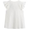 imageFloerns Womens Floral Embroidered V Neck Ruffle Cap Sleeve Peplum Blouse TopBlue Flower White