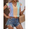 imageFloerns Womens Floral Embroidered V Neck Ruffle Cap Sleeve Peplum Blouse TopOrange Green Multi