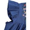 imageFloerns Womens Floral Embroidered V Neck Ruffle Cap Sleeve Peplum Blouse TopPlain Blue