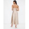 imageFloerns Womens Spaghetti Strap Cowl Neck Long Slip Satin Silk Midi DressApricot