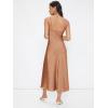 imageFloerns Womens Spaghetti Strap Cowl Neck Long Slip Satin Silk Midi DressApricot Solid
