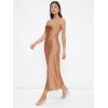 imageFloerns Womens Spaghetti Strap Cowl Neck Long Slip Satin Silk Midi DressApricot Solid