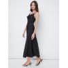 imageFloerns Womens Spaghetti Strap Cowl Neck Long Slip Satin Silk Midi DressBlack