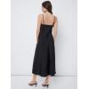 imageFloerns Womens Spaghetti Strap Cowl Neck Long Slip Satin Silk Midi DressBlack