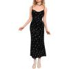 imageFloerns Womens Spaghetti Strap Cowl Neck Long Slip Satin Silk Midi DressBlack Galaxy