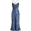 imageFloerns Womens Spaghetti Strap Cowl Neck Long Slip Satin Silk Midi DressBlue Floral