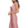 imageFloerns Womens Spaghetti Strap Cowl Neck Long Slip Satin Silk Midi DressDusty Pink
