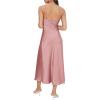 imageFloerns Womens Spaghetti Strap Cowl Neck Long Slip Satin Silk Midi DressDusty Pink