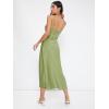 imageFloerns Womens Spaghetti Strap Cowl Neck Long Slip Satin Silk Midi DressGreen