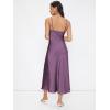 imageFloerns Womens Spaghetti Strap Cowl Neck Long Slip Satin Silk Midi DressPurple