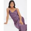 imageFloerns Womens Spaghetti Strap Cowl Neck Long Slip Satin Silk Midi DressPurple