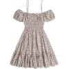 imageFloerns Girls Boho Floral Cold Shoulder Short Sleeve Ruffle Hem A Line DressApricot
