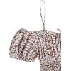 imageFloerns Girls Boho Floral Cold Shoulder Short Sleeve Ruffle Hem A Line DressApricot