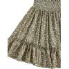 imageFloerns Girls Boho Floral Cold Shoulder Short Sleeve Ruffle Hem A Line DressGreen