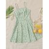 imageFloerns Womens Ditsy Floral High Waist Cami Short A Line DressGreen
