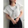 imageFloerns Womens Fake Collar Dickey Collar Detachable Blouse False Collar TopStriped