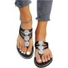 imageFloerns Womens Flat Sandals Flip Flop Sandals Summer Slip on Dressy Thong SandalBlack