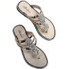 imageFloerns Womens Flat Sandals Flip Flop Sandals Summer Slip on Dressy Thong SandalGold