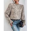 imageFloerns Womens Floral Print Ruffle Trim Long Sleeve Mock Neck Blouse TopApricot
