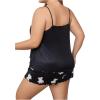 imageFloerns Womens Plus Size Cherry Print Cami Top and Shorts Pajama SetsBlack Bear